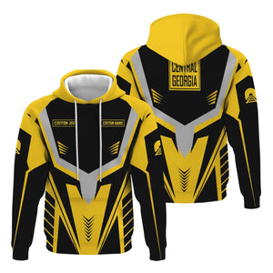 Railspirit Personalized Central of Georgia Railway Hoodie Workwear-Inspired with Custom Position Train Zip Up Hoodie