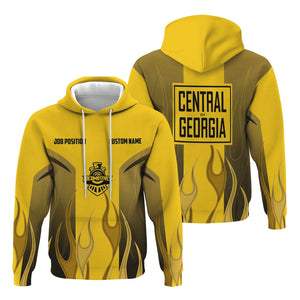 Railspirit Custom Name and Job Title Central of Georgia Railway Hoodie Flame Graphic Train Zip Up Hoodie 
