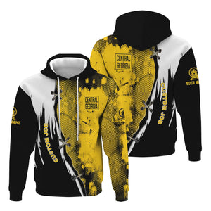 Railspirit Personalized Central of Georgia Railway Hoodie Retro Stitches Design with Custom Position Train Zip Up Hoodie