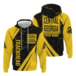 Railspirit Personalized Central of Georgia Railway Hoodie Crackle Texture Style Train Zip Up Hoodie For Trackhead