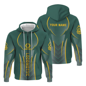 Railspirit Personalized Southern Railway U.S Hoodie Striking Line Style SOU Train Zip Up Hoodie For Locomotive Lovers