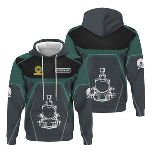 Railspirit Personalized Southern Railway U.S Hoodie Steam Locomotive Engine Graphic SOU Train Zip Up Hoodie All Over Print