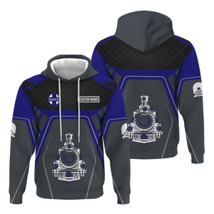 Railspirit Personalized Santa Fe ATSF Railway Hoodie Steam Locomotive Engine Graphic Atchison, Topeka and Santa Fe Train Zip Up Hoodie All Over Print