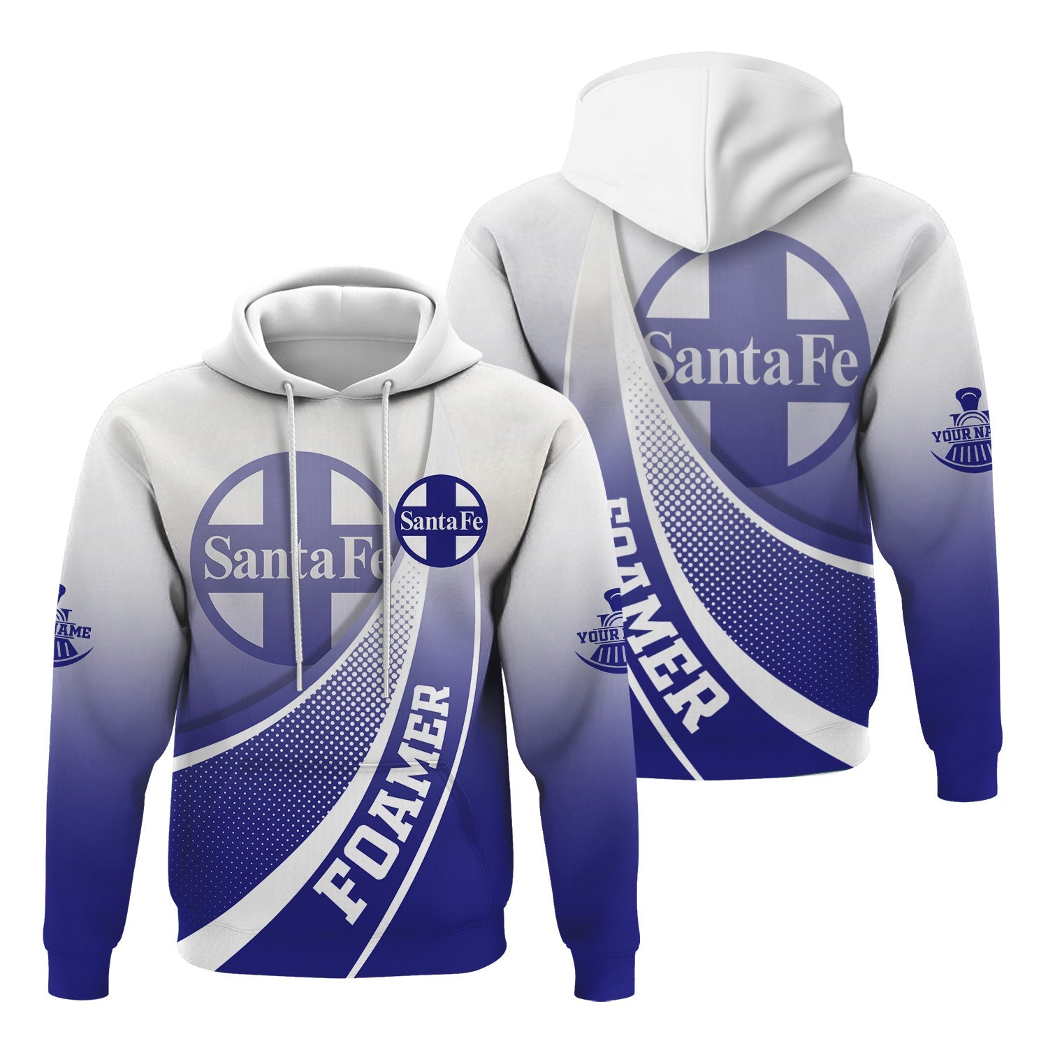 Railspirit Personalized Santa Fe Railway Hoodie Railway-Themed Style Atchison, Topeka and Santa Fe Railway Zip Up Hoodie Gift Idea For Trainspotter