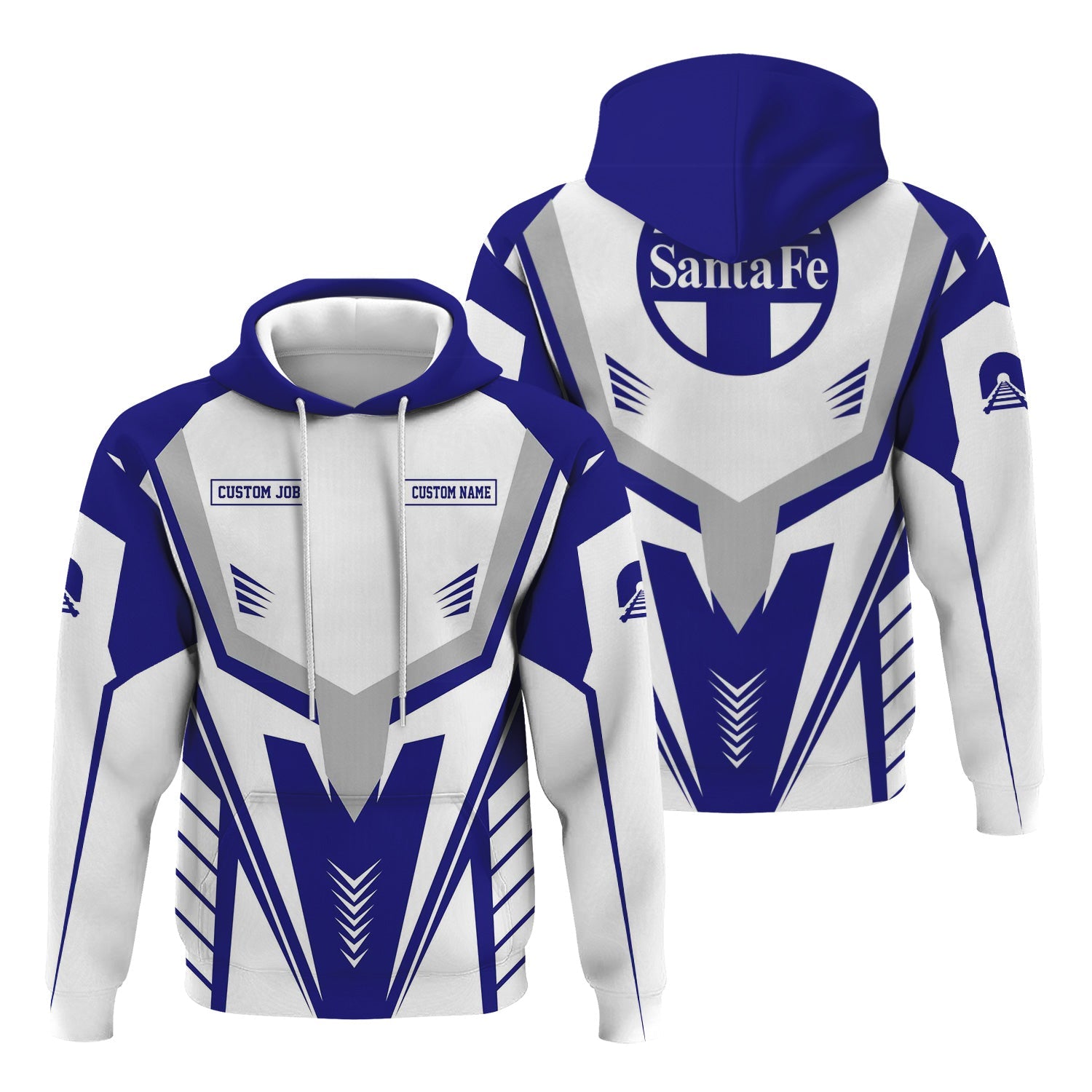 Railspirit Personalized Santa Fe ATSF Railway Hoodie Workwear-Inspired with Custom Position Atchison, Topeka and Santa Fe Train Zip Up Hoodie