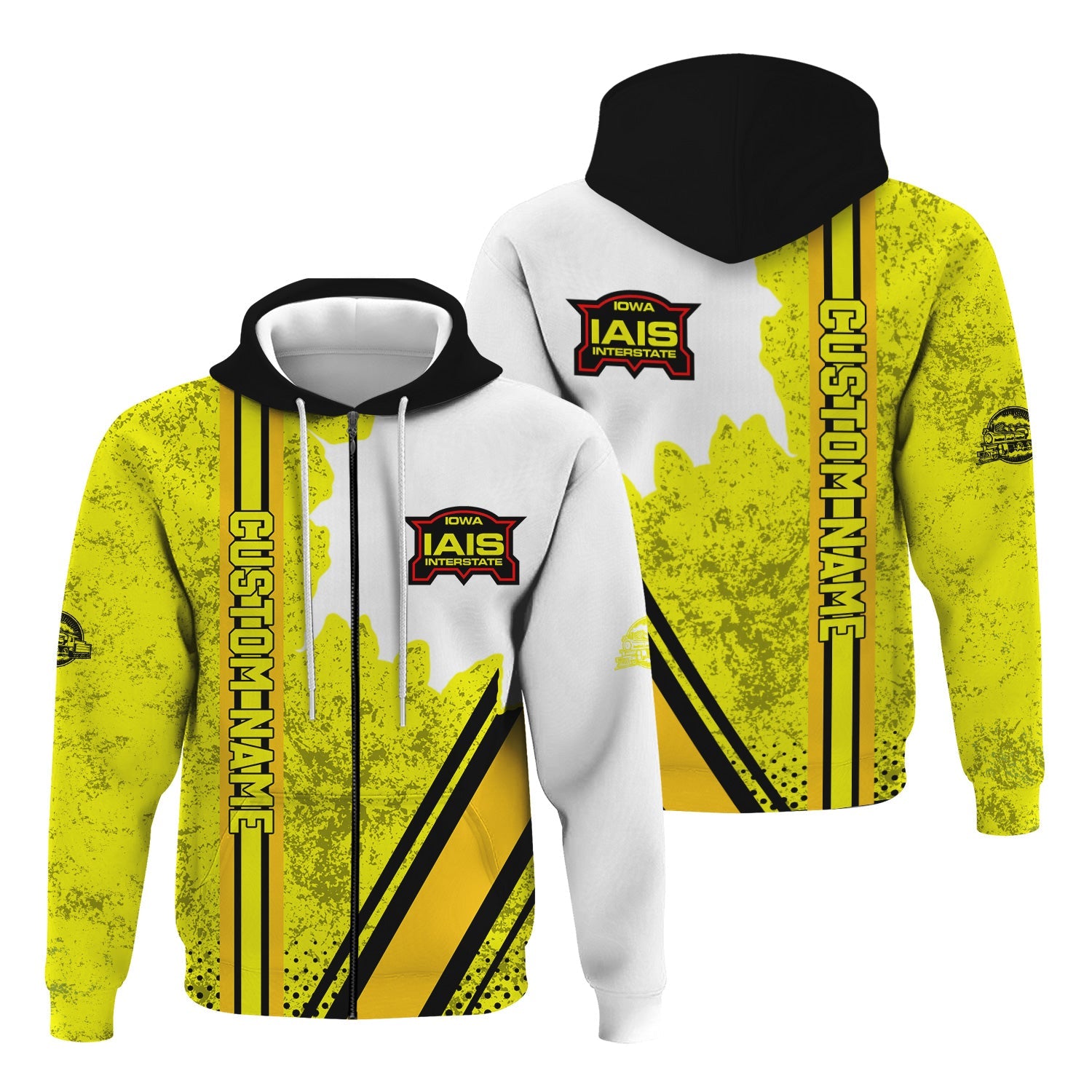Railspirit Personalized Iowa Interstate Railroad Hoodie IAIS All Over Printed Unisex Zip Up Hoodie