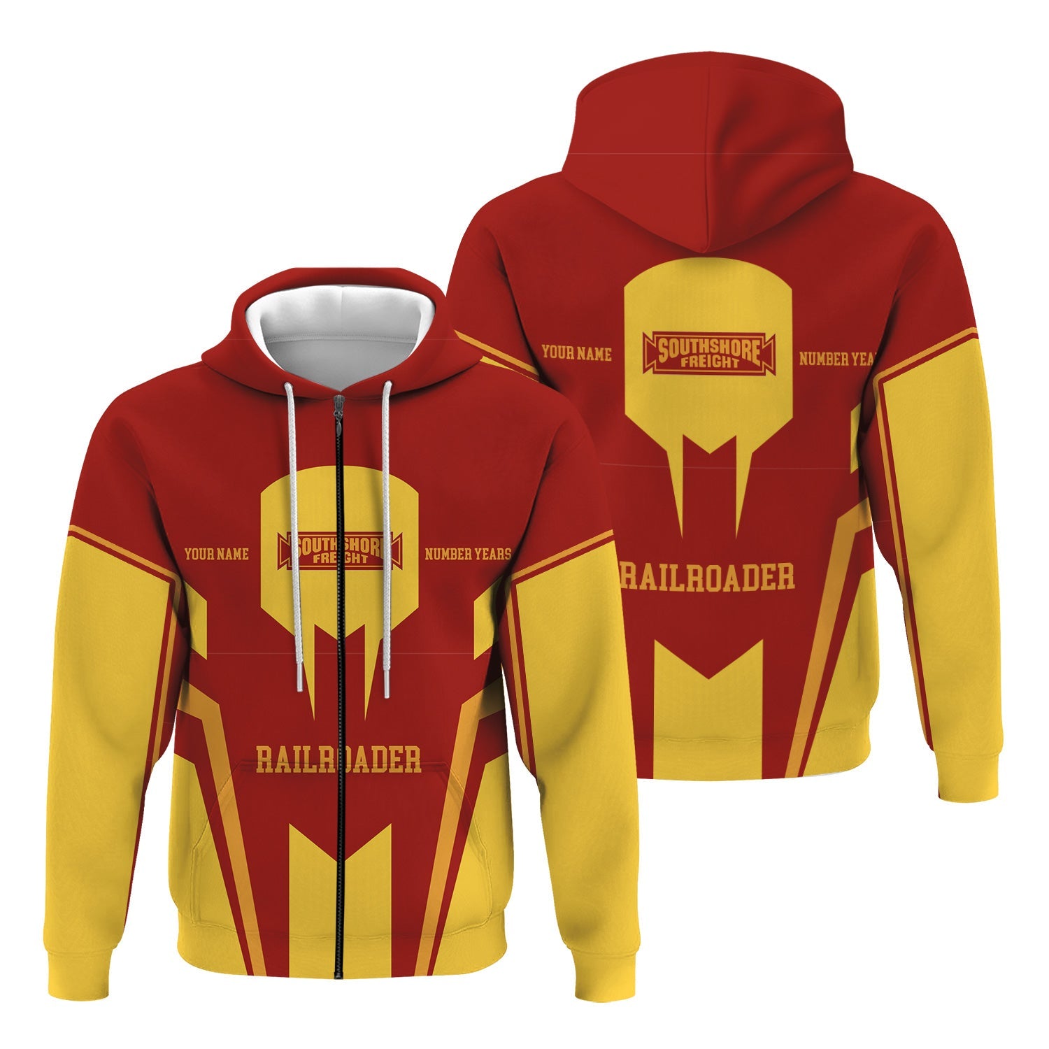 Railspirit Personalized Chicago South Shore and South Bend Railroad Hoodie Custom Year Railroader Zip Up Hoodie Gift Idea For Train Lover