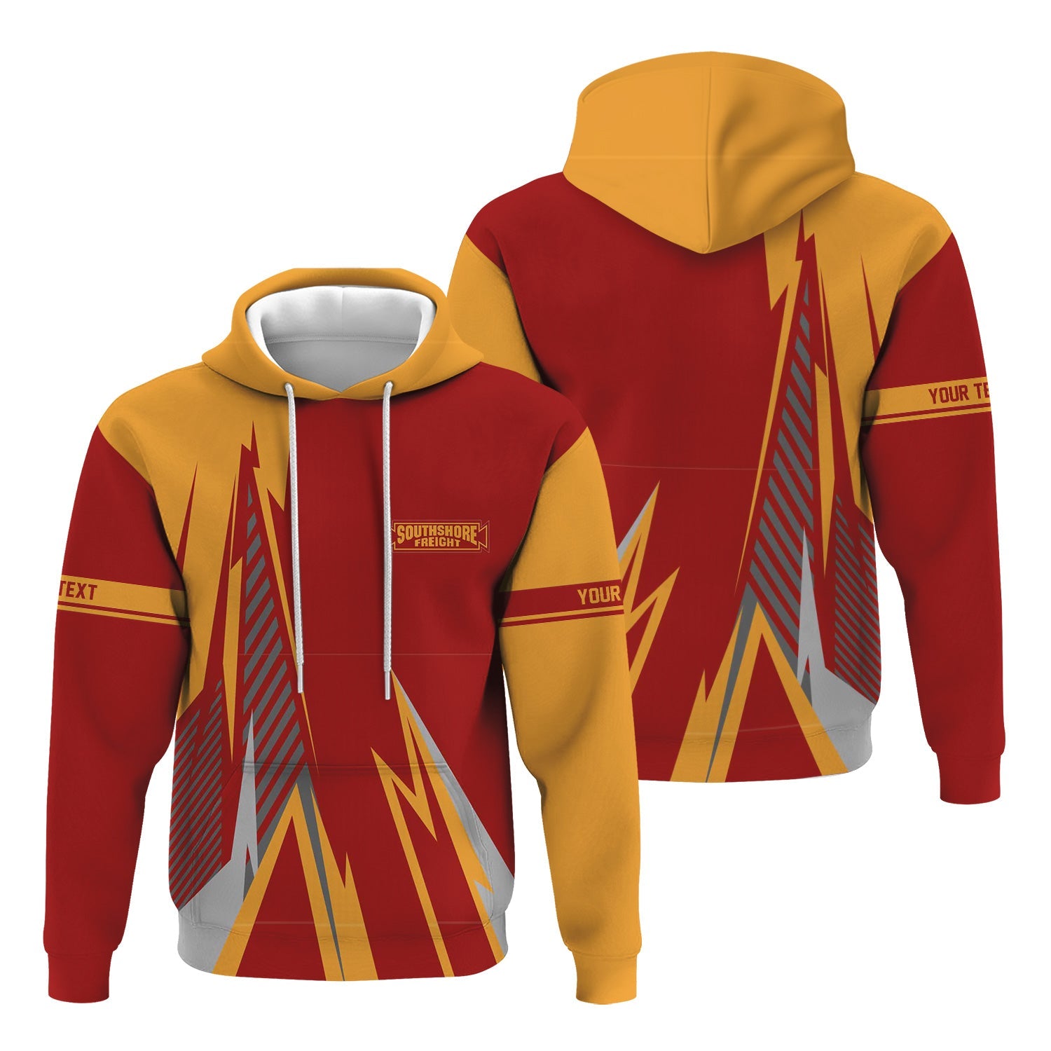 Railspirit Personalized Chicago South Shore and South Bend Railroad Hoodie Lightning-Inspired Railway Style Zip Up Hoodie For Train Lovers