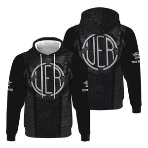 Railspirit Personalized Union Electric Railway Hoodie Cracked Metal Design Train Zip Up Hoodie for Rail Enthusiasts