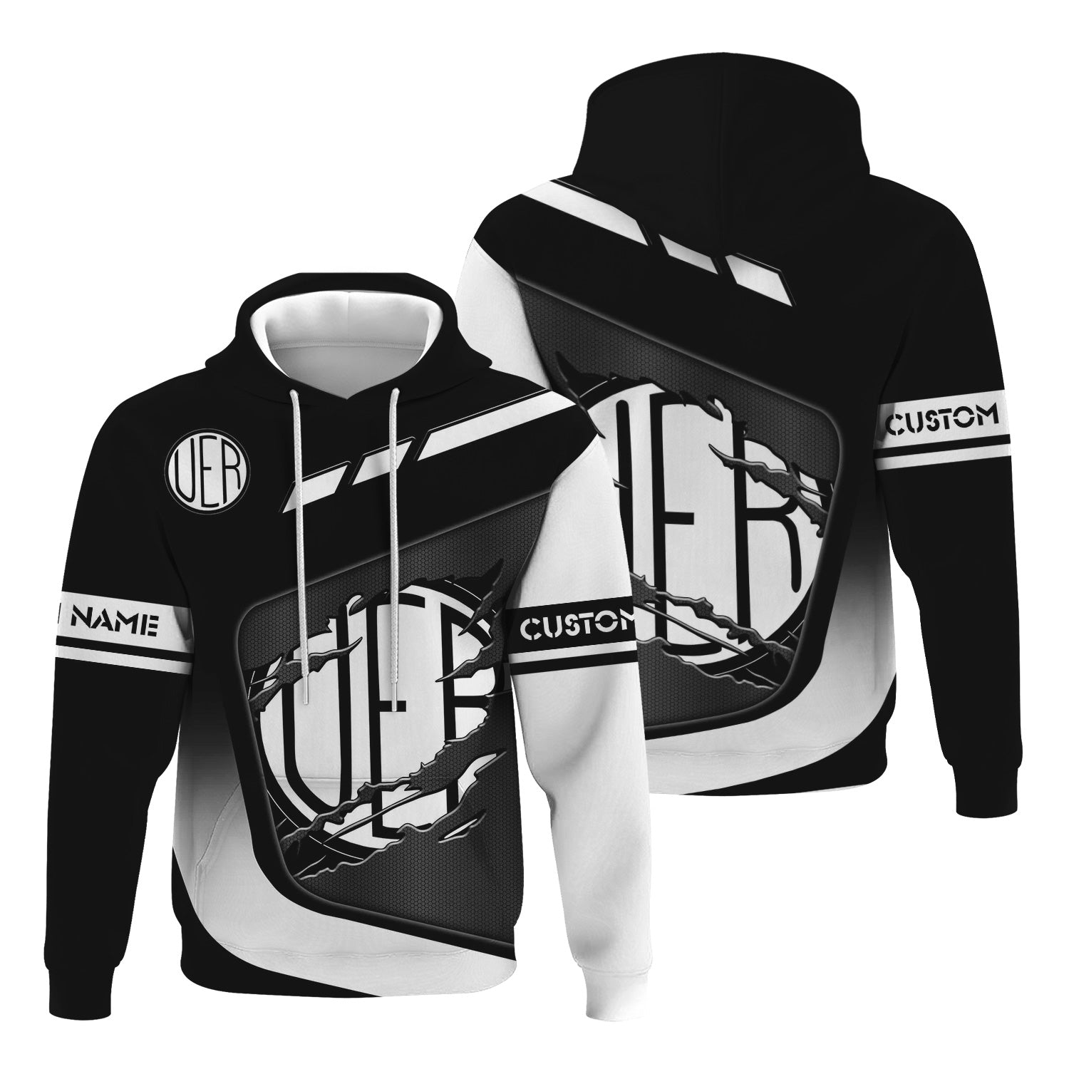 Railspirit Personalized Union Electric Railway Hoodie Ripped Texture Style Train Zip Up Hoodie For Railroad Fanatic