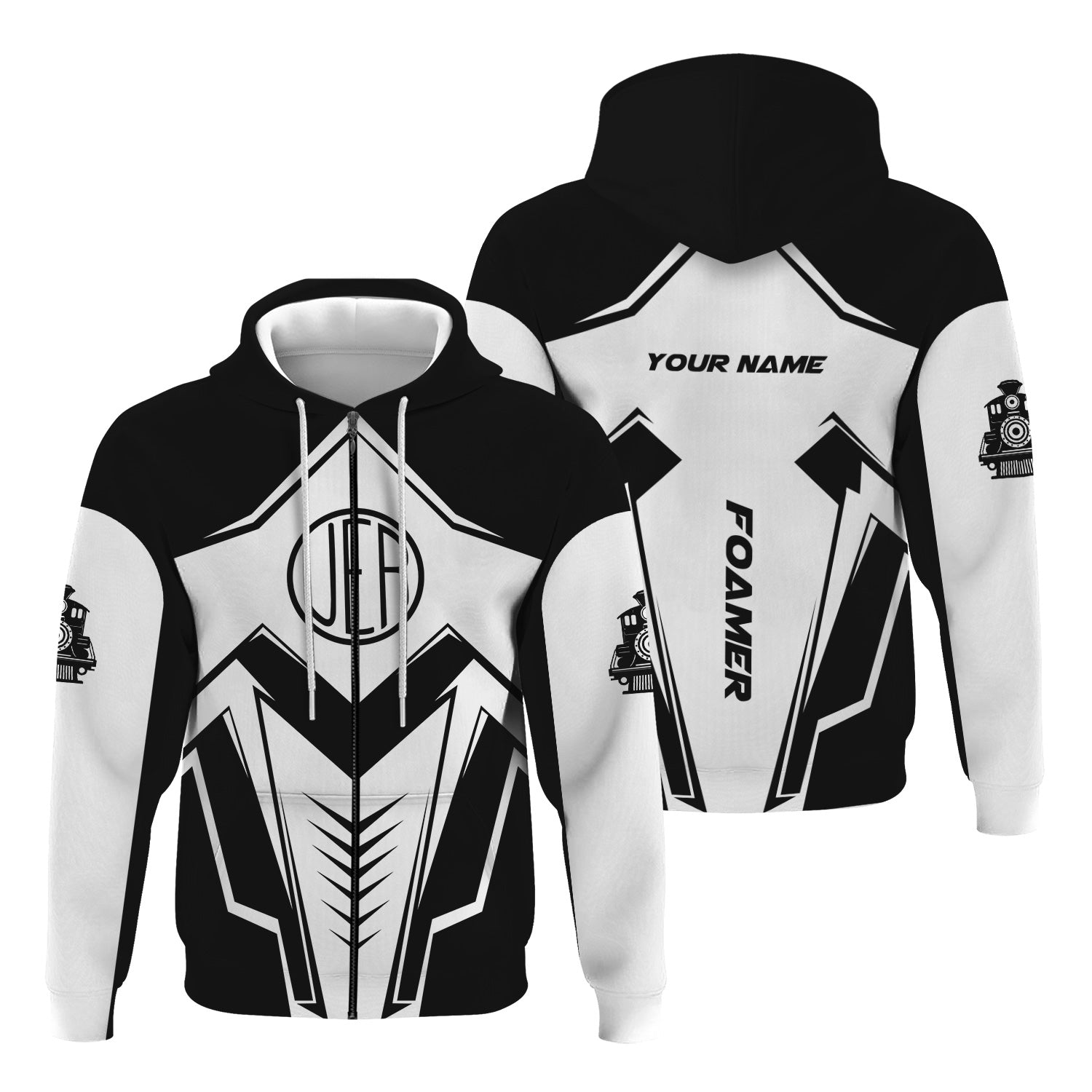 Railspirit Personalized Union Electric Railway Hoodie Railway Trainspotter Style Zip Up Hoodie Gift Idea For Foamers