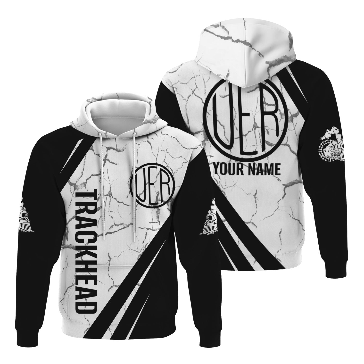 Railspirit Personalized Union Electric Railway Hoodie Crackle Texture Style Train Zip Up Hoodie For Trackhead