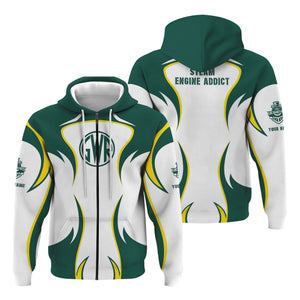 Railspirit Personalized Great Western Railway Hoodie Distinctive Flame Style Zip Up Hoodie For Steam Engine Addict