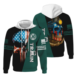 Railspirit Personalized Great Western Railway Hoodie Train Skull American Flag Zip Up Hoodie All Over Print