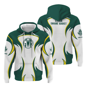 Railspirit Personalized Great Western Railway Hoodie Distinctive Flame Style Zip Up Hoodie For Steam Engine Addict