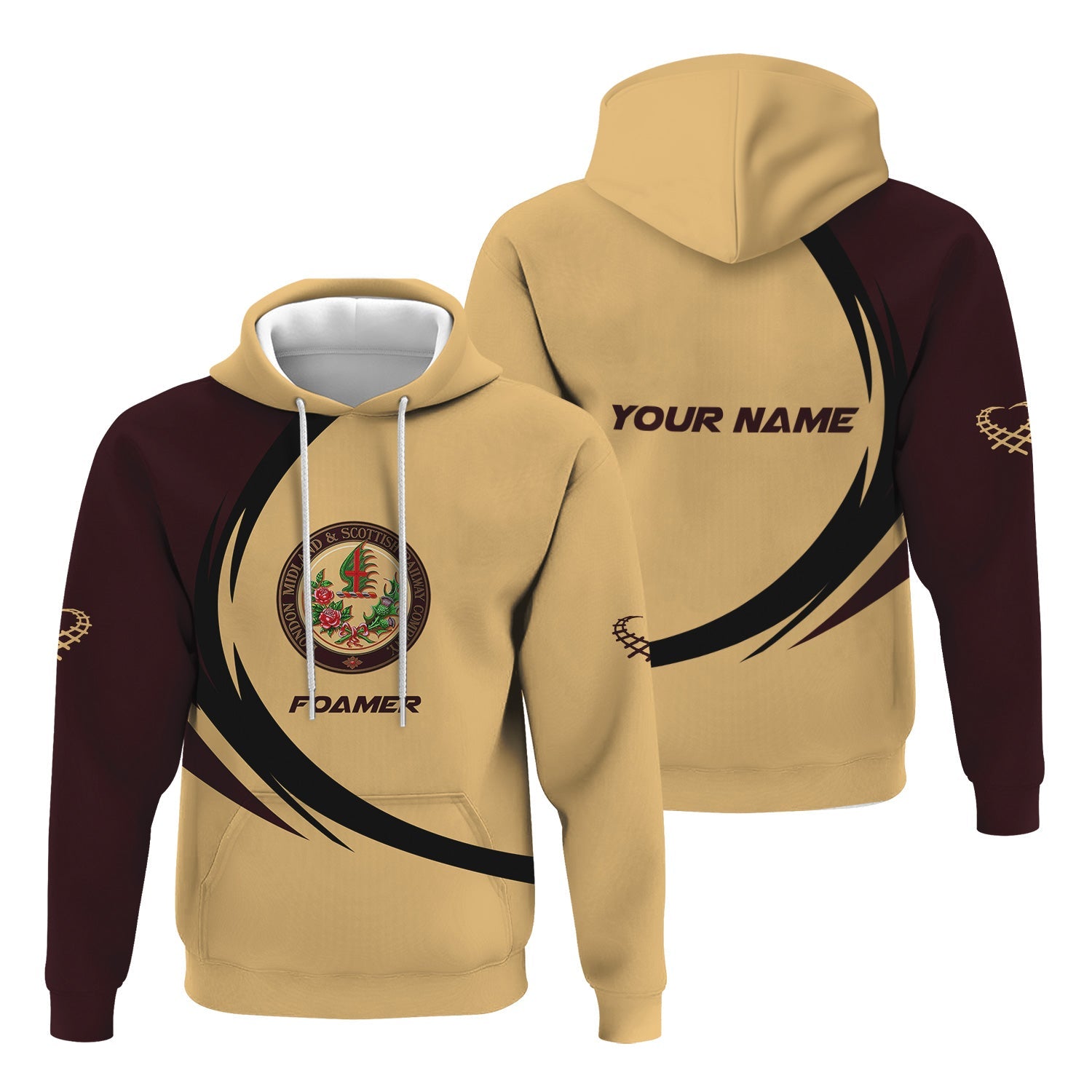 Railspirit Personalized London, Midland and Scottish Railway Hoodie Unique Graphic Style Zip Up Hoodie For Train Enthusiasts