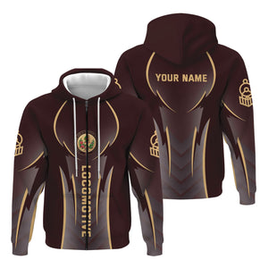 Railspirit Personalized London, Midland and Scottish Railway Hoodie Striking Line Style Train Zip Up Hoodie For Locomotive Lovers