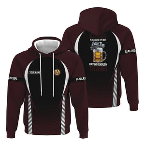 Railspirit Personalized London, Midland and Scottish Railway Hoodie Stress Is Caused By Not Having Enough Trains  Zip Up Hoodie