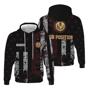 Railspirit Personalized London, Midland and Scottish Railway Hoodie Artistic Paint American Flag Style Train Zip Up Hoodie