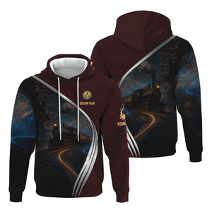 Railspirit Personalized London, Midland and Scottish Railway Hoodie Steampunk Locomotive with Custom Year Train Zip Up Hoodie