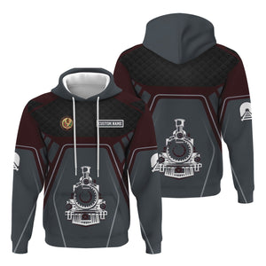 Railspirit Personalized London, Midland and Scottish Railway Hoodie Steam Locomotive Engine Graphic Train Zip Up Hoodie All Over Print