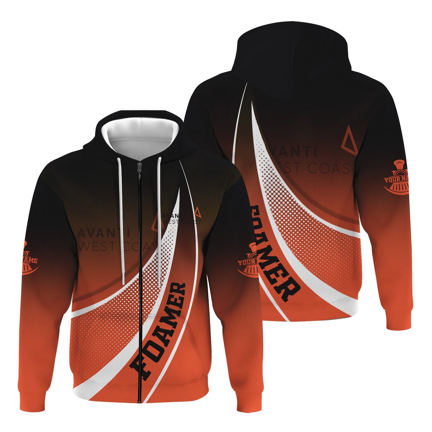 Railspirit Personalized Avanti West Coast Hoodie Railway-Themed Style Zip Up Hoodie Gift Idea For Trainspotter