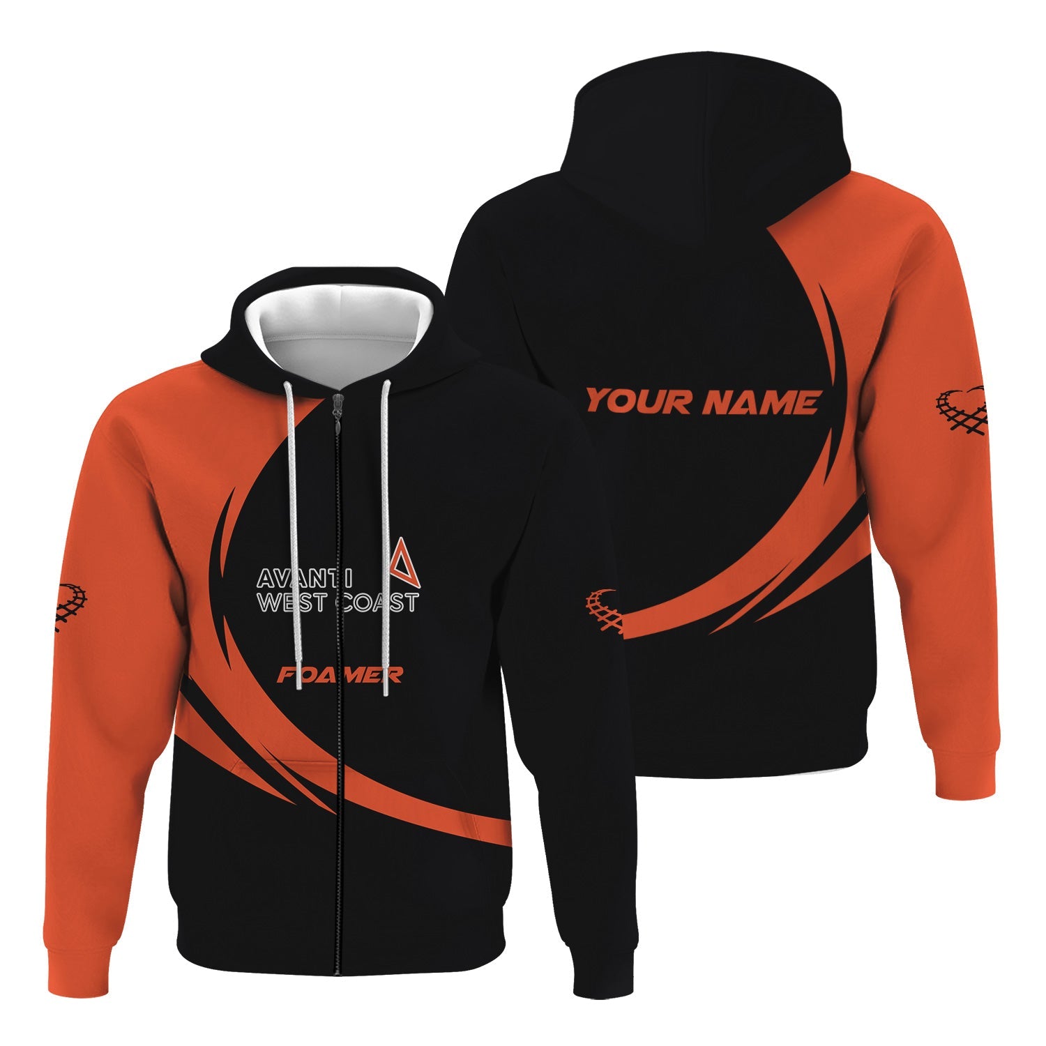 Railspirit Personalized Avanti West Coast Hoodie Unique Graphic Style Zip Up Hoodie For Train Enthusiasts