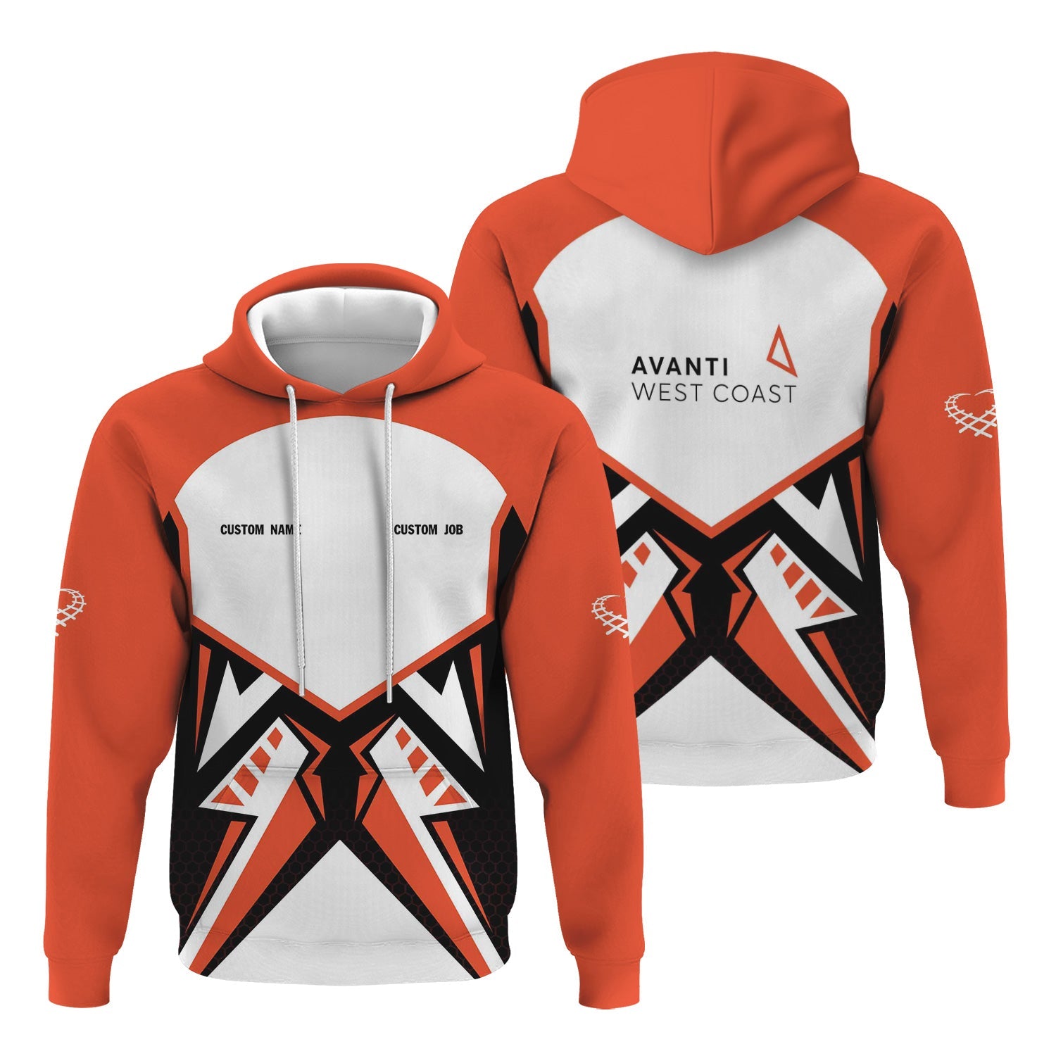 Railspirit Personalized Avanti West Coast Hoodie Vibriant Style with Custom Position Train Zip Up Hoodie