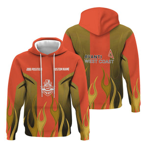 Railspirit Custom Name and Job Title Avanti West Coast Hoodie Flame Graphic Train Zip Up Hoodie 