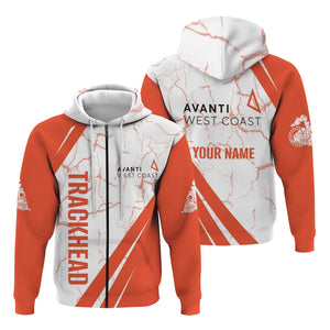 Railspirit Personalized Avanti West Coast Hoodie Crackle Texture Style Train Zip Up Hoodie For Trackhead