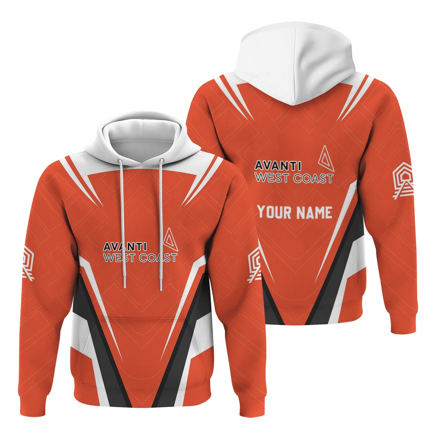 Railspirit Personalized Avanti West Coast Hoodie Railway Inspired Apparel Train Zip Up Hoodie For Train Lovers