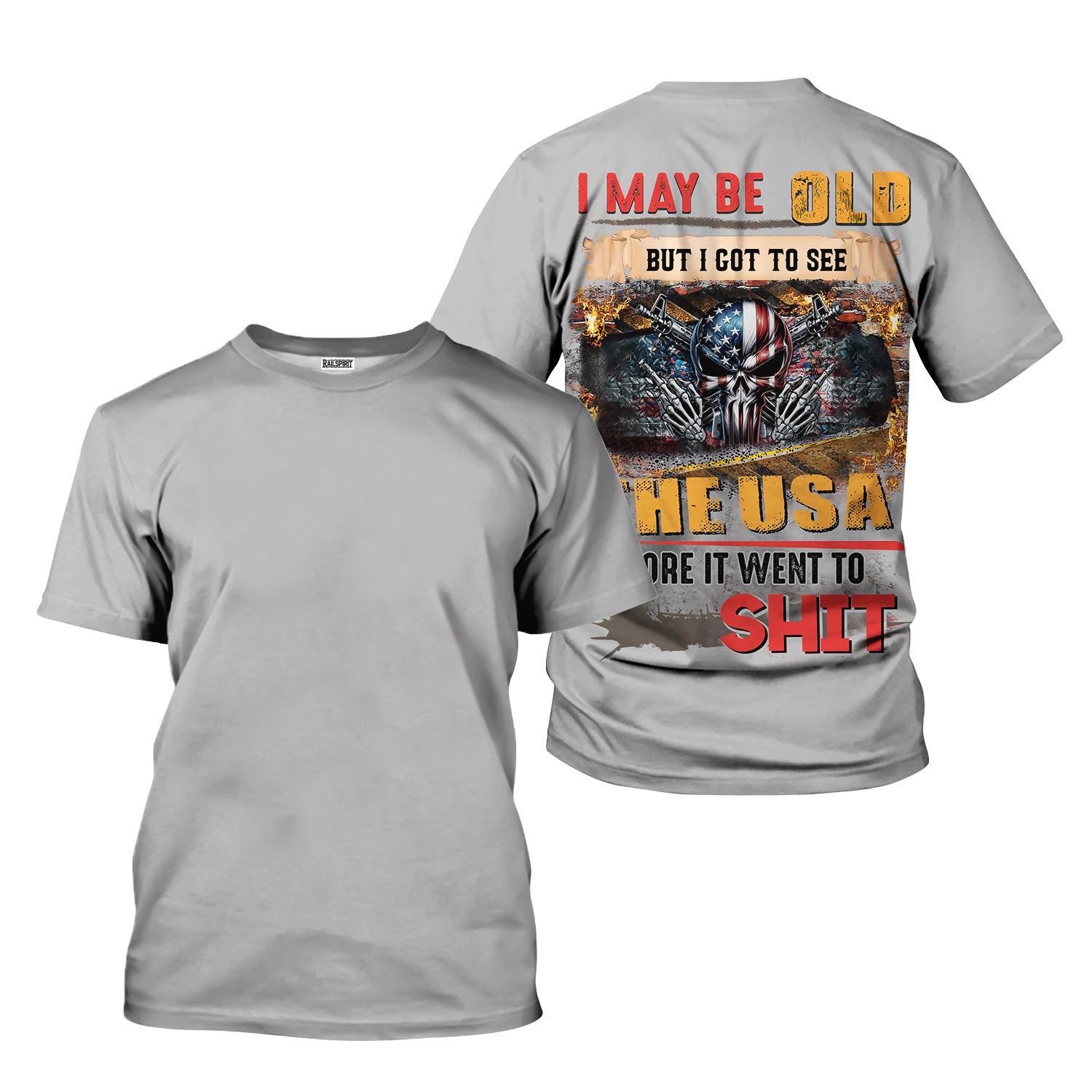 I May Be Old But I Got To See The USA Shirt, Patriotic Veteran Gift for American Men, Veteran Flag Shirt