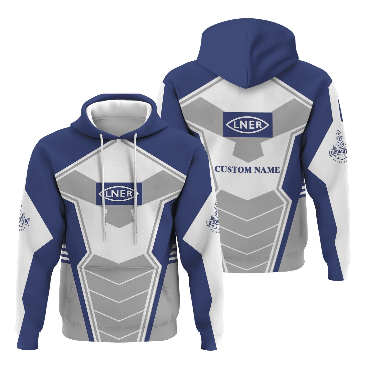 Railspirit Personalized London and North Eastern Railway Hoodie Engine-Inspired Style Train Zip Up Hoodie for Railroad Fanatic