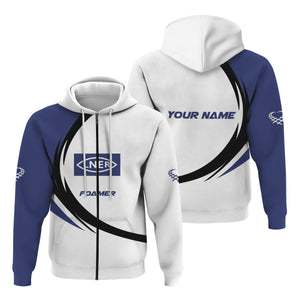 Railspirit Personalized London and North Eastern Railway Hoodie Unique Graphic Style Zip Up Hoodie For Train Enthusiasts