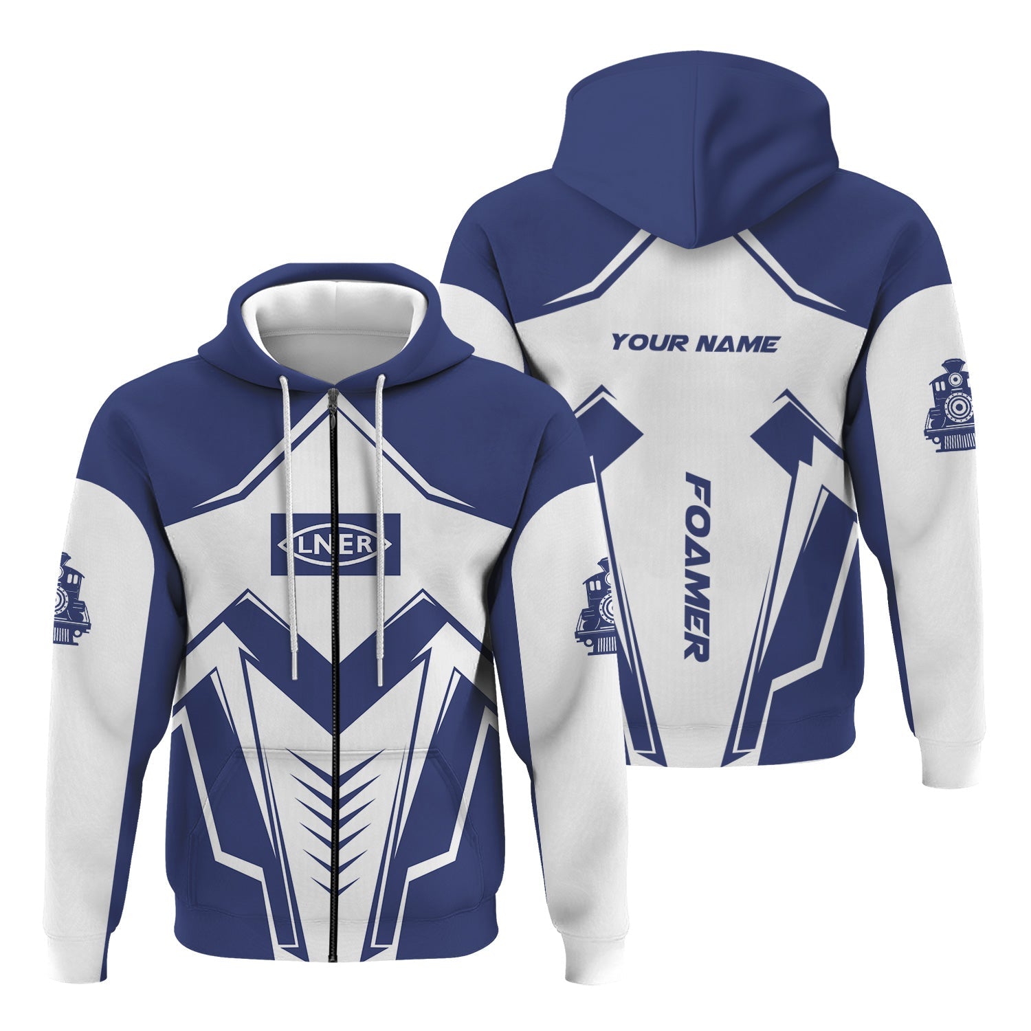 Railspirit Personalized London and North Eastern Railway Hoodie Railway Trainspotter Style Zip Up Hoodie Gift Idea For Foamers