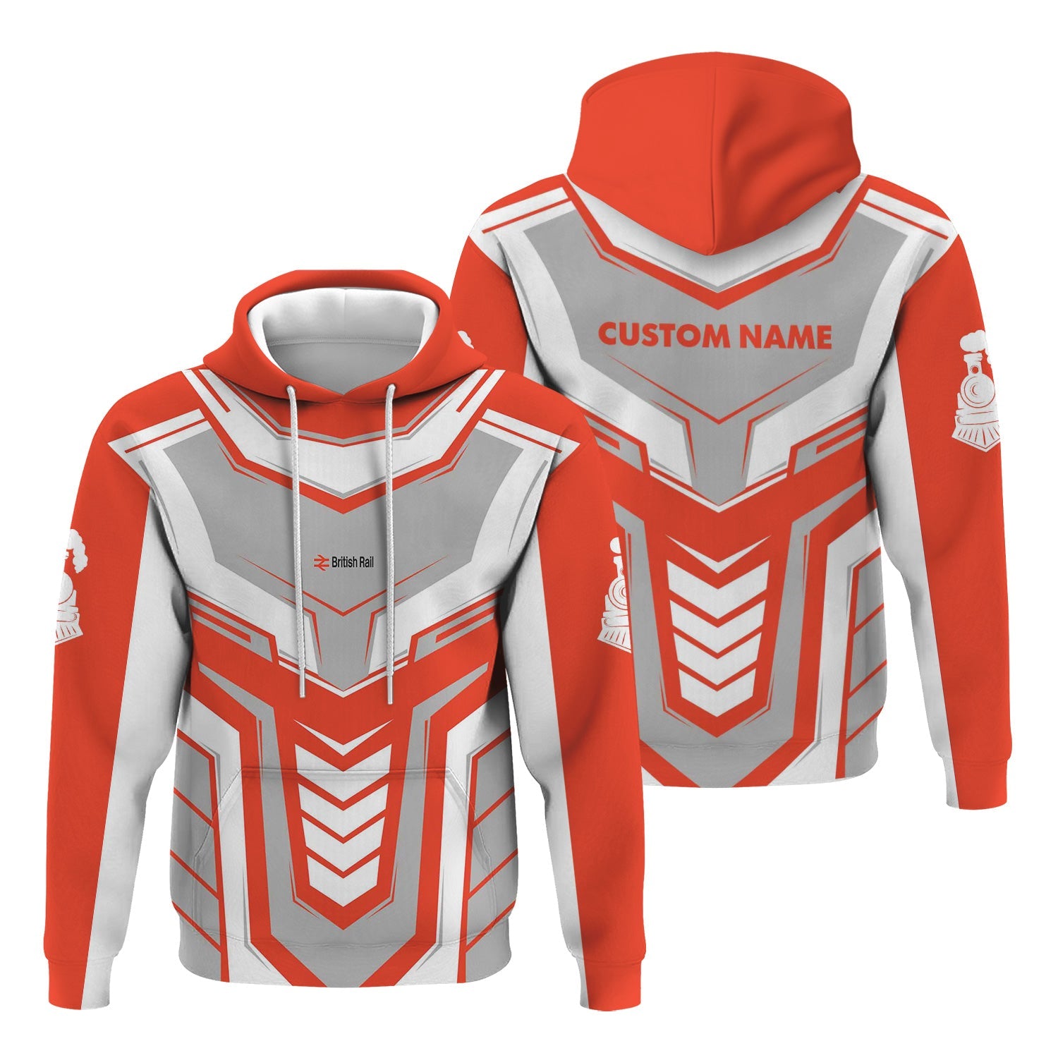Railspirit Personalized British Railway Hoodie Armor-Inspired Design Train Zip Up Hoodie All Over Print