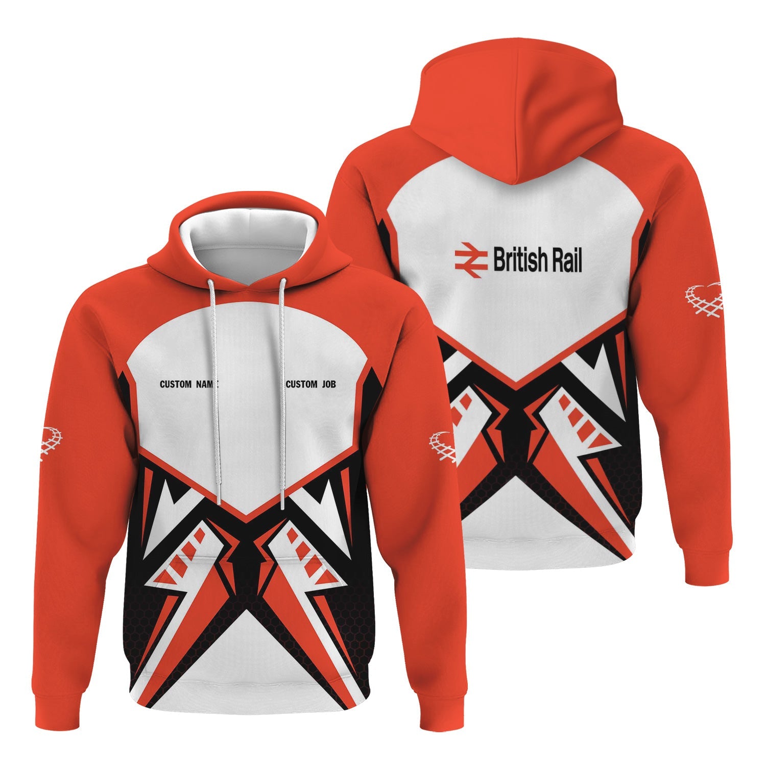 Railspirit Personalized British Railway Hoodie Vibriant Style with Custom Position Train Zip Up Hoodie