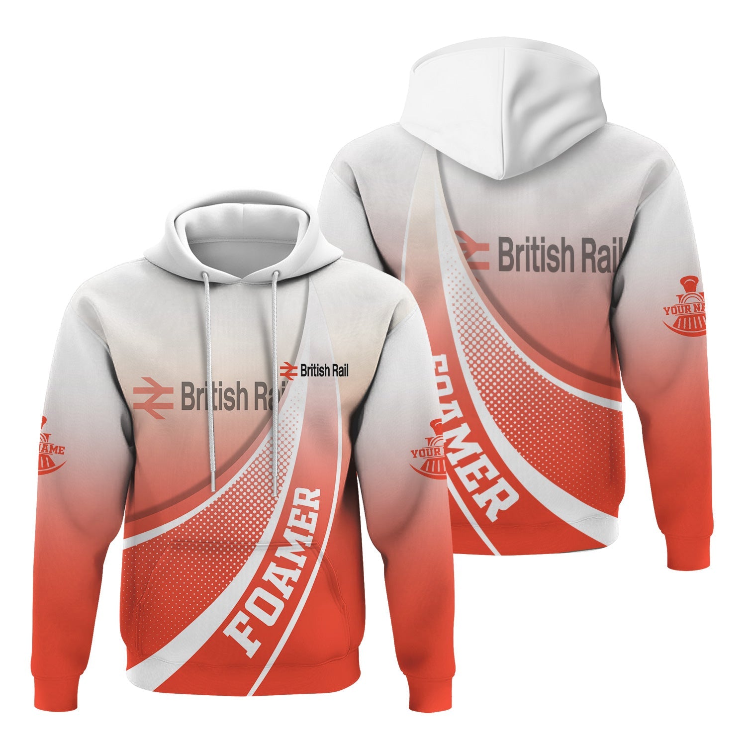 Railspirit Personalized British Railway Hoodie Railway-Themed Style Zip Up Hoodie Gift Idea For Trainspotter