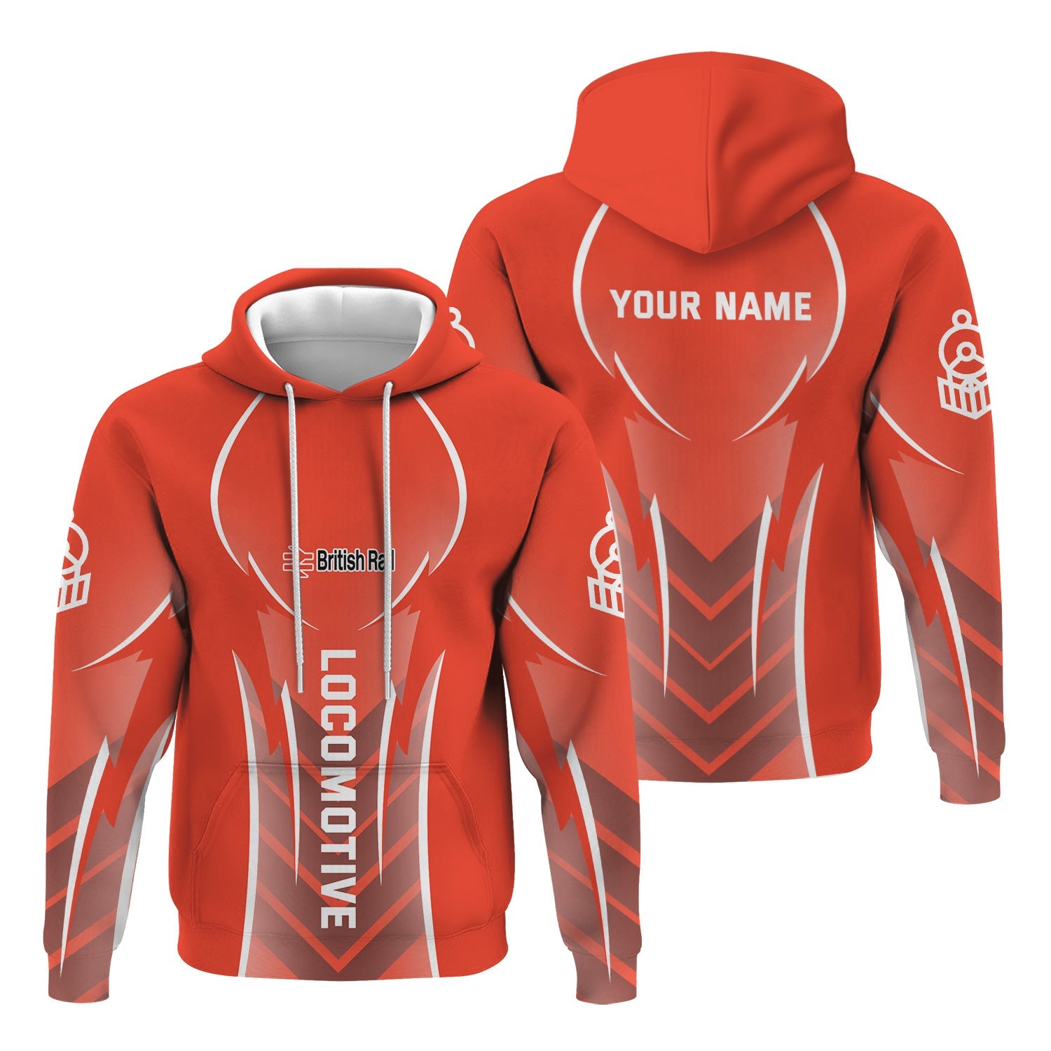 Railspirit Personalized British Railway Hoodie Striking Line Style Train Zip Up Hoodie For Locomotive Lovers