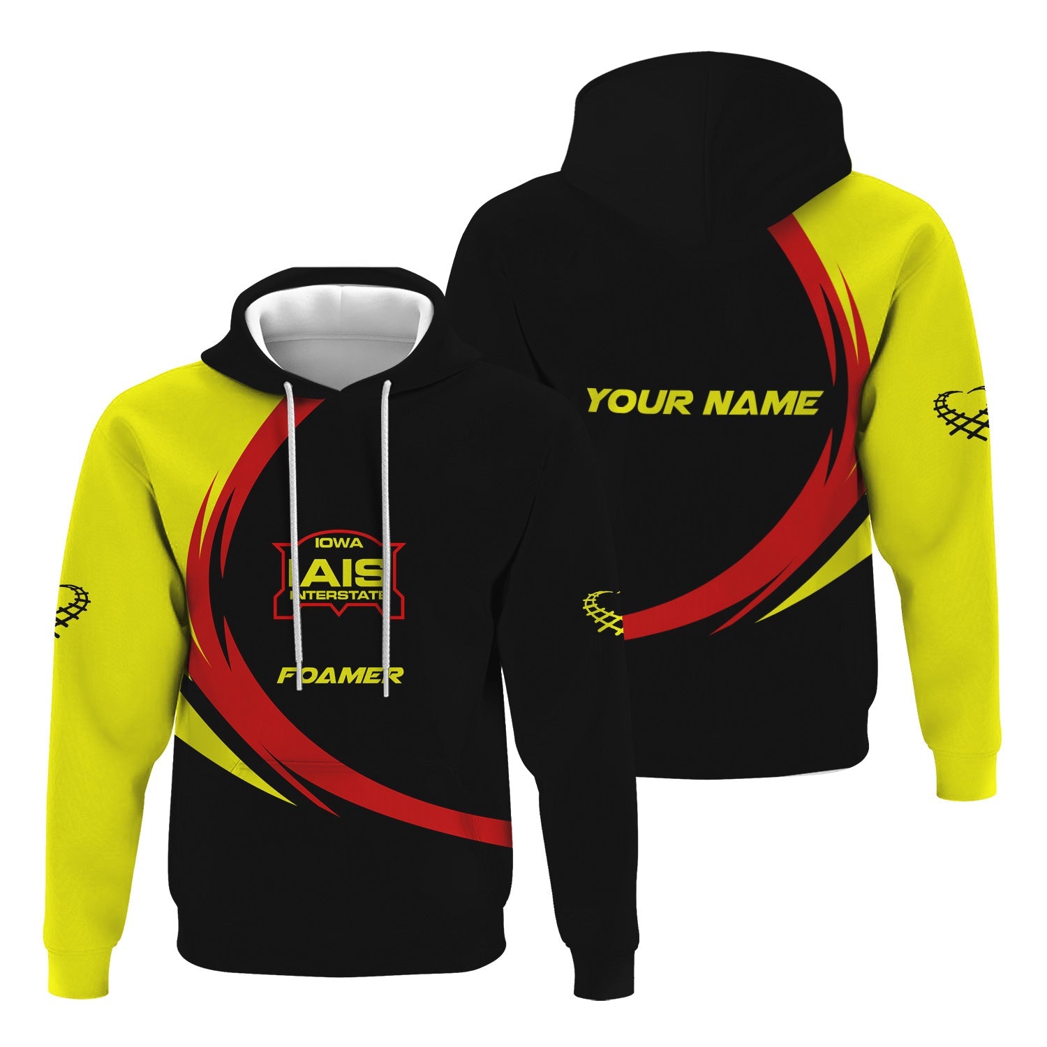 Railspirit Personalized Iowa Interstate Railroad Hoodie Unique Graphic Style IAIS Zip Up Hoodie For Train Enthusiasts