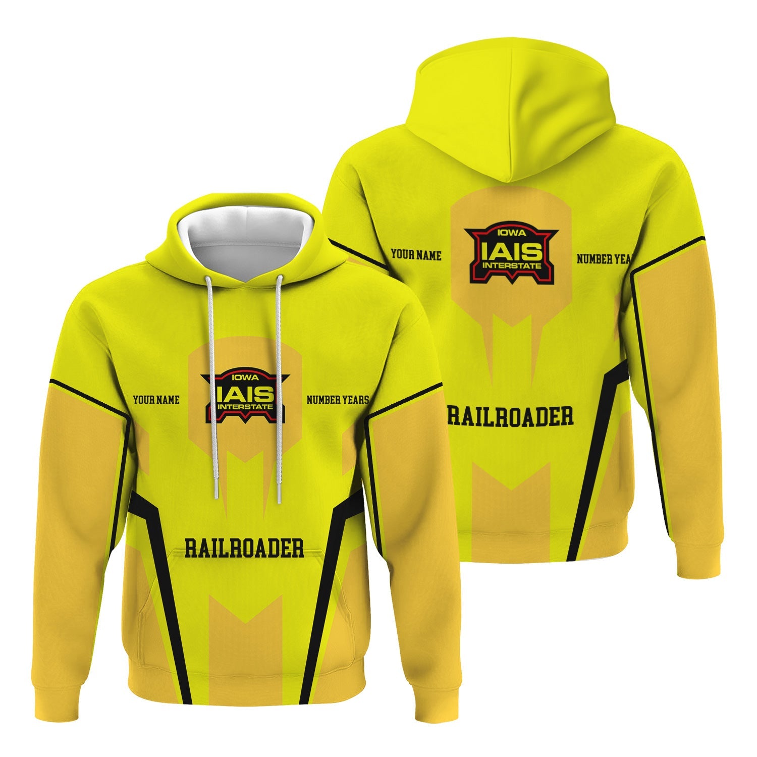 Railspirit Personalized Iowa Interstate Railroad Hoodie Custom Year Railroader IAIS Zip Up Hoodie Gift Idea For Train Lover