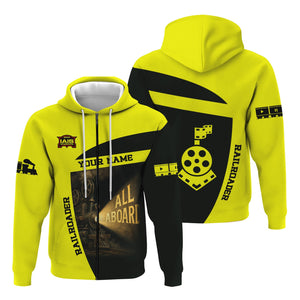 Railspirit Personalized Iowa Interstate Railroad Hoodie All Aboard Steam Train Movie Projector Style IAIS Zip Up Hoodie