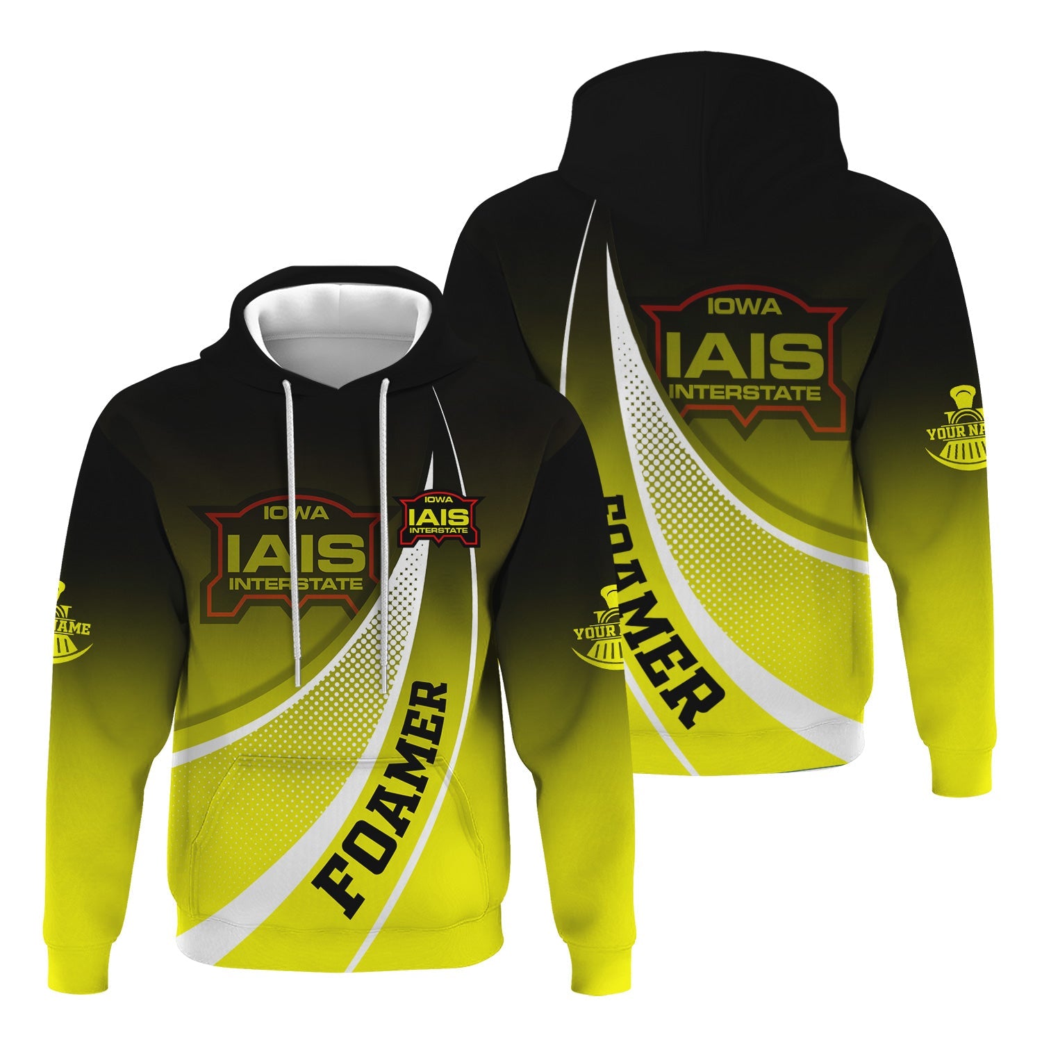 Railspirit Personalized Iowa Interstate Railroad Hoodie Railway-Themed Style IAIS Zip Up Hoodie Gift Idea For Trainspotter