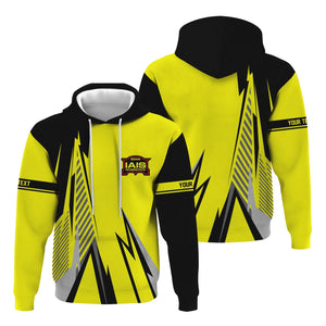 Railspirit Personalized Iowa Interstate Railroad Hoodie Lightning-Inspired Railway Style IAIS Zip Up Hoodie For Train Lovers