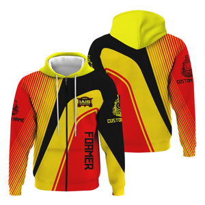 Railspirit Personalized Iowa Interstate Railroad Hoodie Vibrant Striking Style IAIS Zip Up Hoodie For Rail Enthusiasts