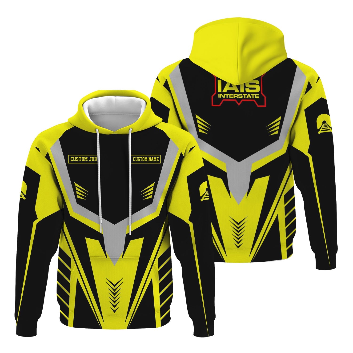 Railspirit Personalized Iowa Interstate Railroad Hoodie Workwear-Inspired with Custom Position IAIS Train Zip Up Hoodie