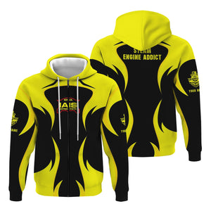 Railspirit Personalized Iowa Interstate Railroad Hoodie Distinctive Flame Style IAIS Zip Up Hoodie For Steam Engine Addict