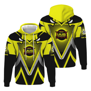 Railspirit Personalized Iowa Interstate Railroad Hoodie Vibrant Graphic Pattern IAIS Zip Up Hoodie For Train Enthusiasts