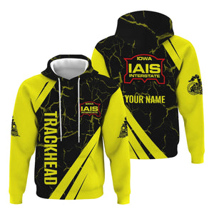 Railspirit Personalized Iowa Interstate Railroad Hoodie Crackle Texture Style IAIS Train Zip Up Hoodie For Trackhead