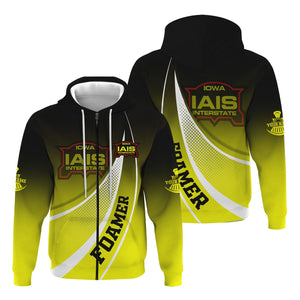 Railspirit Personalized Iowa Interstate Railroad Hoodie Railway-Themed Style IAIS Zip Up Hoodie Gift Idea For Trainspotter